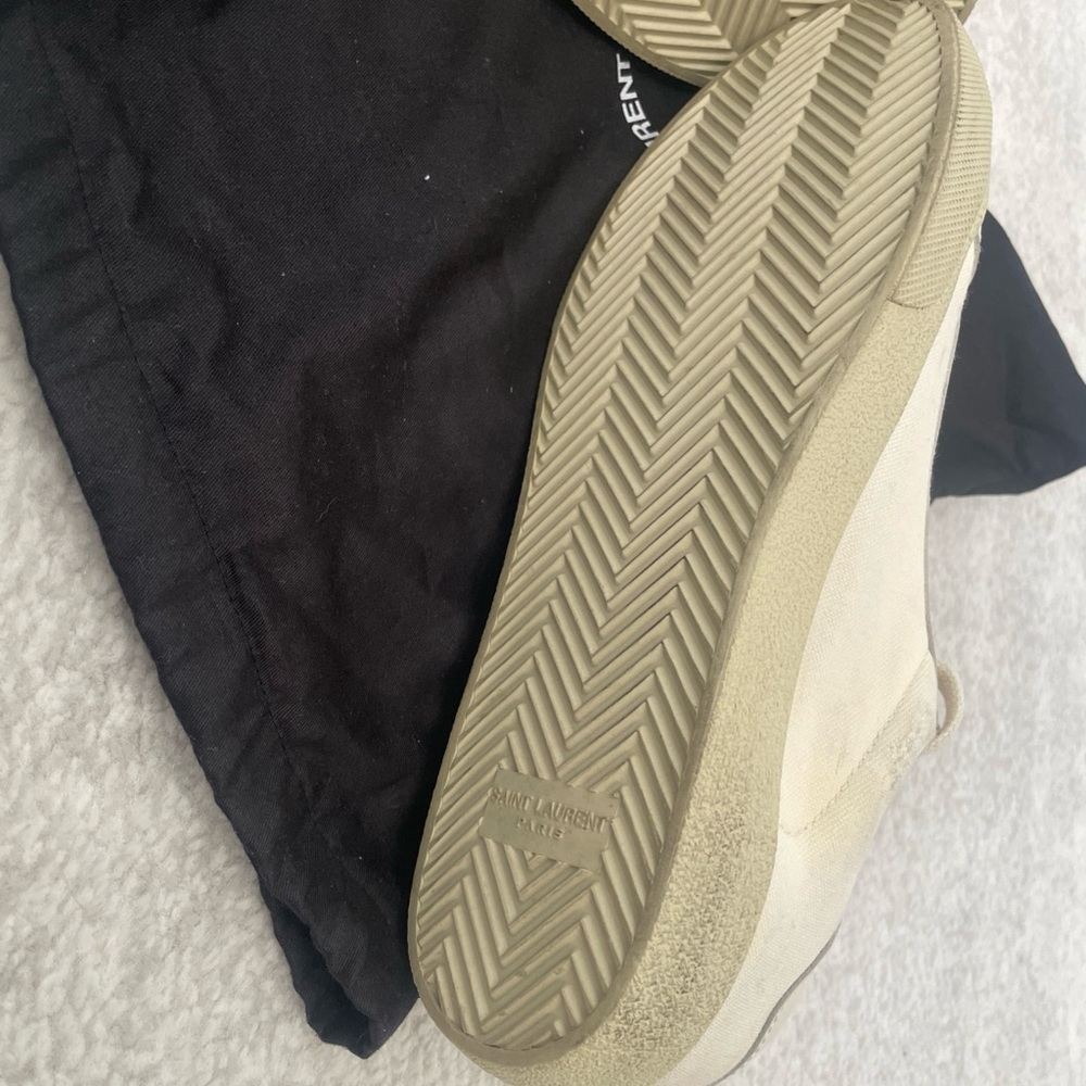 Saint Laurent Men's Off-White Sneakers - Picture 8 of 9